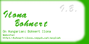 ilona bohnert business card